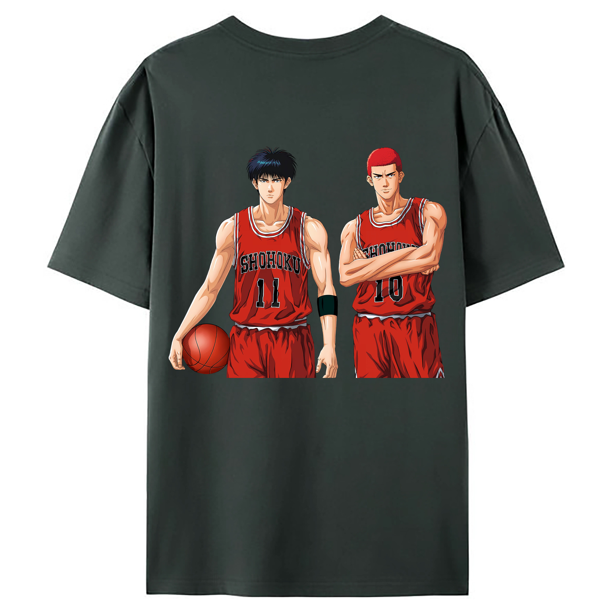 （画像用） SLAM DUNK／スラムダンク 綿100％ メンズ半袖Tシャツ（バックプリント） 通気性